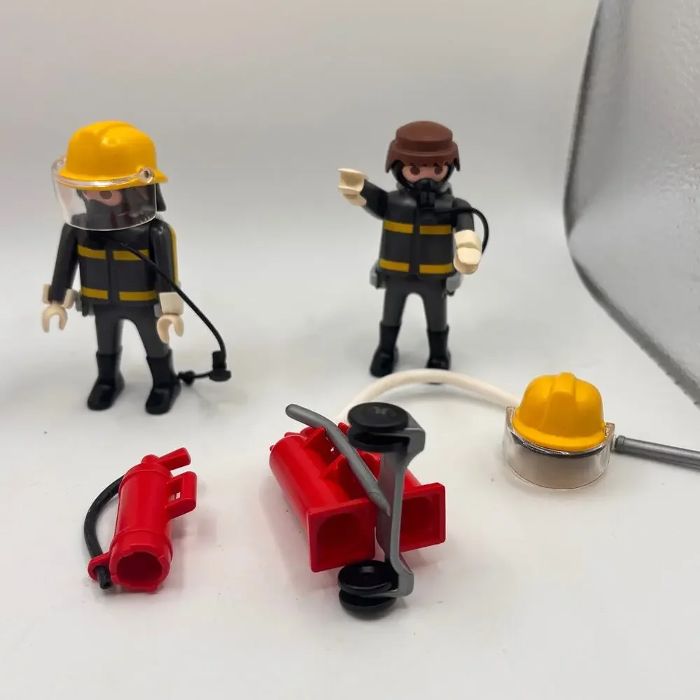 Playmobil Vintage Firefighter Set of 2 with gear accessories cake topper firemen